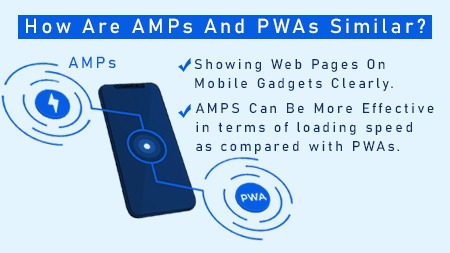 How are AMPs and PWAs similar